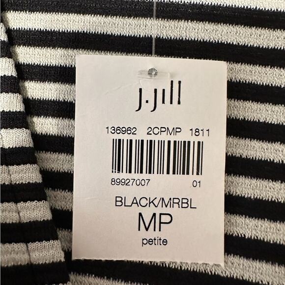 J. Jill Wearever striped open front cardigan Women MP Black white Classic Spring - Picture 8 of 10